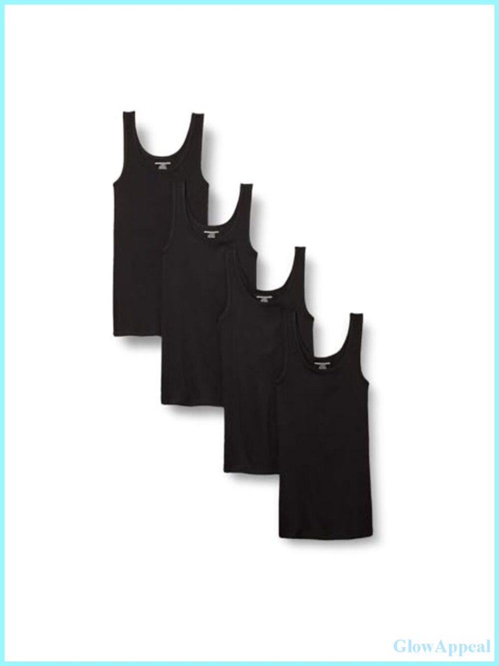 Slim Fit Cotton Modal Rib Tank Top Scoop Neck Sleeveless 4 Pack